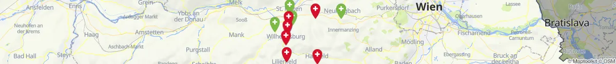 Kartenansicht für Apotheken-Notdienste in der Nähe von Michelbach (Sankt Pölten (Land), Niederösterreich)